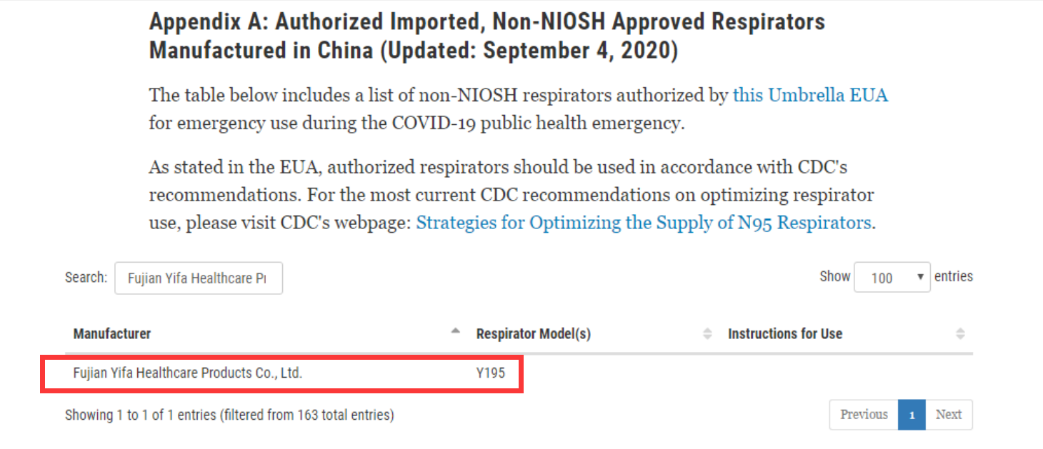 NEW YIFA GROUP HAS BEEN AUTHORIZED BY  FDA-EUA SUCCESSFULLY