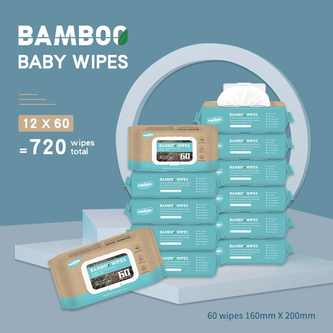 Baby Wipes Bulk Bamboo ECO Fragrance Free Baby Water Wet Wipes 720 Pack AU Stock-Palmbaby