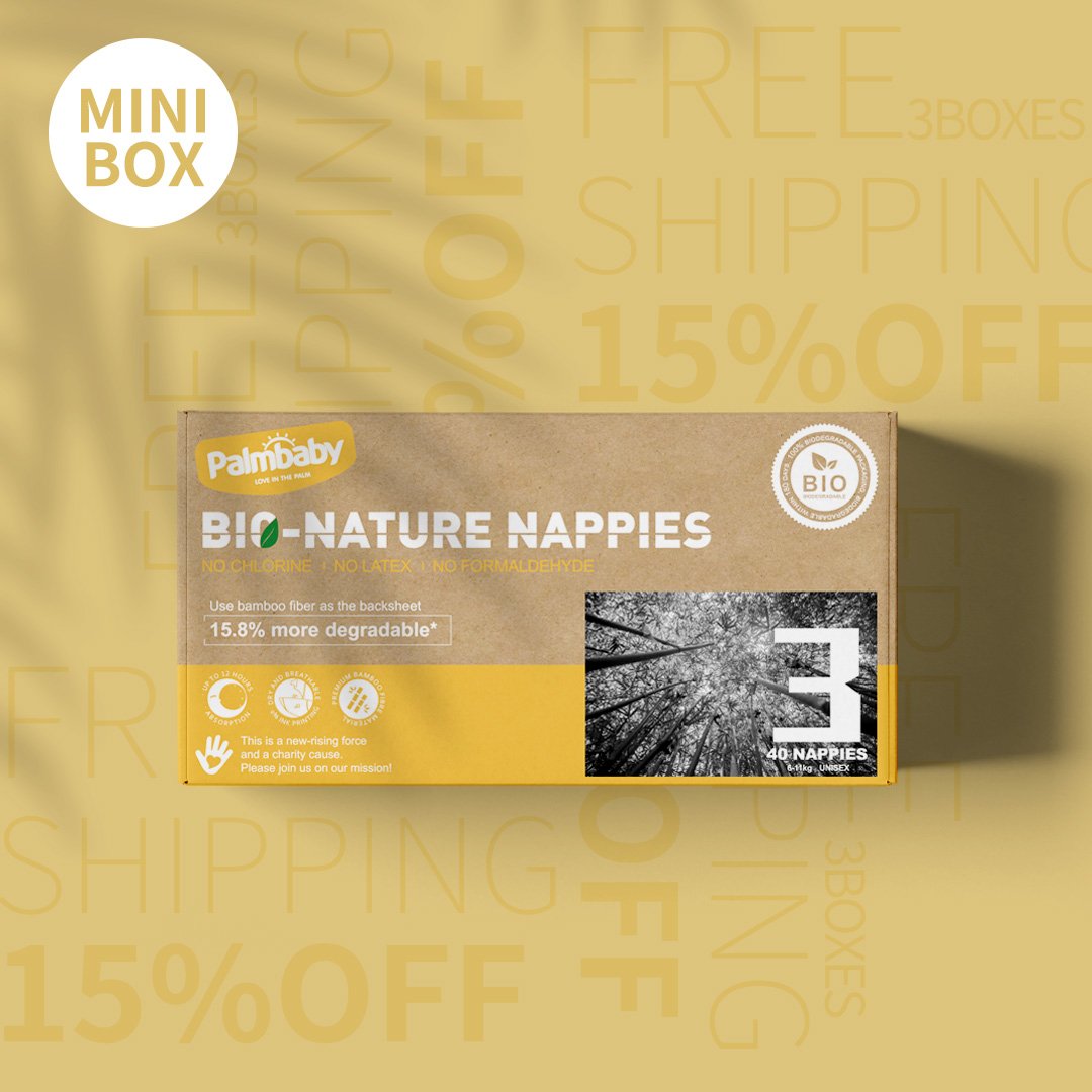 Biodegradable Napppies Size 3 Disposable Eco Friendly Baby Nappies 6-11kg 40 Count